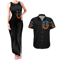Double Fire Skull Couples Matching Tank Maxi Dress and Hawaiian Shirt I Have 3 Side Quite Funny And The Side You Never Want To See - Wonder Print Shop