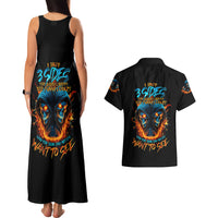 Double Fire Skull Couples Matching Tank Maxi Dress and Hawaiian Shirt I Have 3 Side Quite Funny And The Side You Never Want To See - Wonder Print Shop