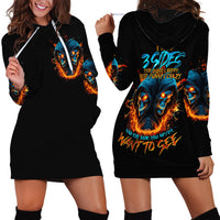 Double Fire Skull Hoodie Dress I Have 3 Side Quite Funny And The Side You Never Want To See - Wonder Print Shop