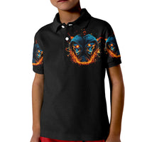 Double Fire Skull Kid Polo Shirt I Have 3 Side Quite Funny And The Side You Never Want To See - Wonder Print Shop