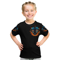 Double Fire Skull Kid T Shirt I Have 3 Side Quite Funny And The Side You Never Want To See - Wonder Print Shop