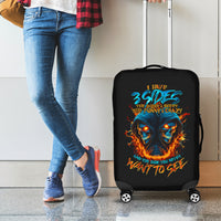 Double Fire Skull Luggage Cover I Have 3 Side Quite Funny And The Side You Never Want To See - Wonder Print Shop
