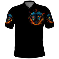 Double Fire Skull Polo Shirt I Have 3 Side Quite Funny And The Side You Never Want To See - Wonder Print Shop