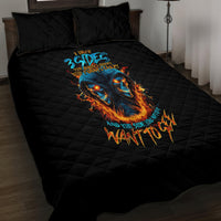 Double Fire Skull Quilt Bed Set I Have 3 Side Quite Funny And The Side You Never Want To See - Wonder Print Shop