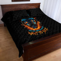 Double Fire Skull Quilt Bed Set I Have 3 Side Quite Funny And The Side You Never Want To See - Wonder Print Shop