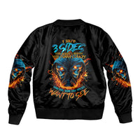 Double Fire Skull Sleeve Zip Bomber Jacket I Have 3 Side Quite Funny And The Side You Never Want To See - Wonder Print Shop