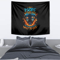 Double Fire Skull Tapestry I Have 3 Side Quite Funny And The Side You Never Want To See - Wonder Print Shop
