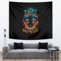 Double Fire Skull Tapestry I Have 3 Side Quite Funny And The Side You Never Want To See - Wonder Print Shop