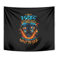 Double Fire Skull Tapestry I Have 3 Side Quite Funny And The Side You Never Want To See - Wonder Print Shop