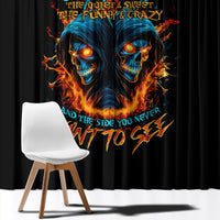 Double Fire Skull Window Curtain I Have 3 Side Quite Funny And The Side You Never Want To See - Wonder Print Shop