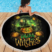 Pumpkin Skull Beach Blanket Drink Up Witches - Wonder Print Shop