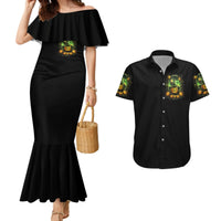 Pumpkin Skull Couples Matching Mermaid Dress and Hawaiian Shirt Drink Up Witches - Wonder Print Shop