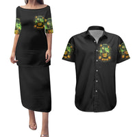 Pumpkin Skull Couples Matching Puletasi Dress and Hawaiian Shirt Drink Up Witches - Wonder Print Shop