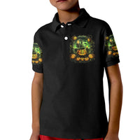 Pumpkin Skull Kid Polo Shirt Drink Up Witches - Wonder Print Shop