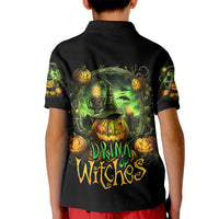 Pumpkin Skull Kid Polo Shirt Drink Up Witches - Wonder Print Shop