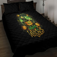 Pumpkin Skull Quilt Bed Set Drink Up Witches - Wonder Print Shop