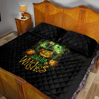 Pumpkin Skull Quilt Bed Set Drink Up Witches - Wonder Print Shop