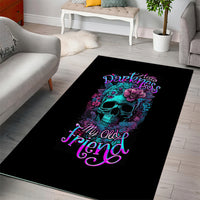 Flower Skull Area Rug Hello Darkness My Old Friend - Wonder Print Shop
