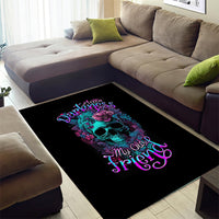 Flower Skull Area Rug Hello Darkness My Old Friend - Wonder Print Shop