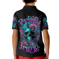 Flower Skull Kid Polo Shirt Hello Darkness My Old Friend - Wonder Print Shop