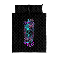 Flower Skull Quilt Bed Set Hello Darkness My Old Friend - Wonder Print Shop