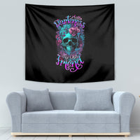 Flower Skull Tapestry Hello Darkness My Old Friend - Wonder Print Shop