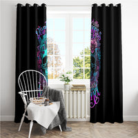 Flower Skull Window Curtain Hello Darkness My Old Friend - Wonder Print Shop