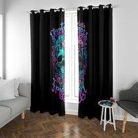 Flower Skull Window Curtain Hello Darkness My Old Friend - Wonder Print Shop