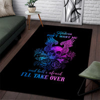 Wings Skull Area Rug Heaven Don't Want Me Hell Afraid I Take Over - Wonder Print Shop