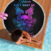 Wings Skull Beach Blanket Heaven Don't Want Me Hell Afraid I Take Over - Wonder Print Shop