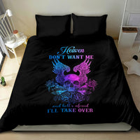 Wings Skull Bedding Set Heaven Don't Want Me Hell Afraid I Take Over - Wonder Print Shop