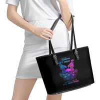 Wings Skull Leather Tote Bag Heaven Don't Want Me Hell Afraid I Take Over - Wonder Print Shop