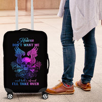 Wings Skull Luggage Cover Heaven Don't Want Me Hell Afraid I Take Over - Wonder Print Shop