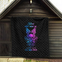 Wings Skull Quilt Heaven Don't Want Me Hell Afraid I Take Over - Wonder Print Shop