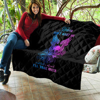 Wings Skull Quilt Heaven Don't Want Me Hell Afraid I Take Over - Wonder Print Shop
