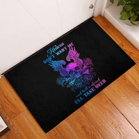 Wings Skull Rubber Doormat Heaven Don't Want Me Hell Afraid I Take Over - Wonder Print Shop