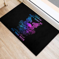 Wings Skull Rubber Doormat Heaven Don't Want Me Hell Afraid I Take Over - Wonder Print Shop