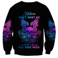 Wings Skull Sweatshirt Heaven Don't Want Me Hell Afraid I Take Over - Wonder Print Shop