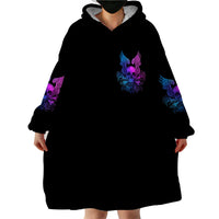 Wings Skull Wearable Blanket Hoodie Heaven Don't Want Me Hell Afraid I Take Over - Wonder Print Shop
