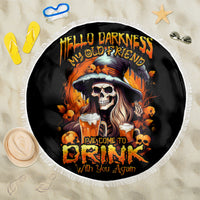 Witch Skull Beach Blanket Hello Darkness My Old Friend I Come To Drink With You - Wonder Print Shop