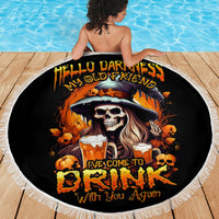 Witch Skull Beach Blanket Hello Darkness My Old Friend I Come To Drink With You - Wonder Print Shop