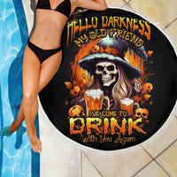 Witch Skull Beach Blanket Hello Darkness My Old Friend I Come To Drink With You - Wonder Print Shop