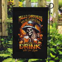Witch Skull Garden Flag Hello Darkness My Old Friend I Come To Drink With You - Wonder Print Shop
