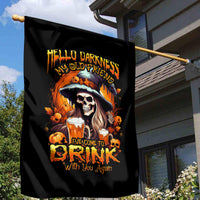 Witch Skull Garden Flag Hello Darkness My Old Friend I Come To Drink With You - Wonder Print Shop