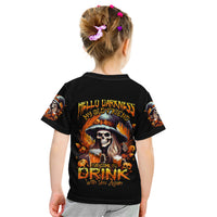 Witch Skull Kid T Shirt Hello Darkness My Old Friend I Come To Drink With You - Wonder Print Shop