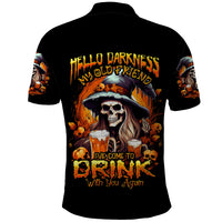 Witch Skull Polo Shirt Hello Darkness My Old Friend I Come To Drink With You - Wonder Print Shop