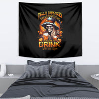 Witch Skull Tapestry Hello Darkness My Old Friend I Come To Drink With You - Wonder Print Shop