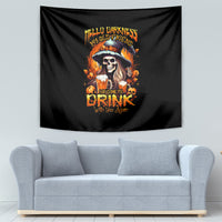 Witch Skull Tapestry Hello Darkness My Old Friend I Come To Drink With You - Wonder Print Shop