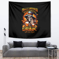 Witch Skull Tapestry Hello Darkness My Old Friend I Come To Drink With You - Wonder Print Shop