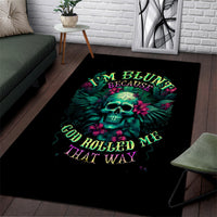 Tropical Skull Area Rug I'm Blunt Because God Rolled Me That Way - Wonder Print Shop